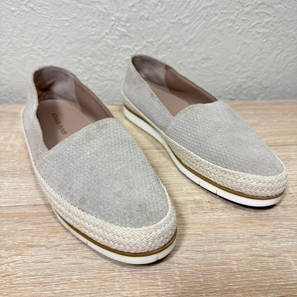 Donald Pliner Loafers 7.5M Palm Espadrille Taupe Jute Leather Slip On‎ Platform